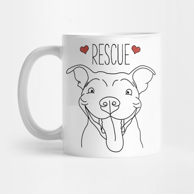 Cute Funny Pitbull Dog Rescue Gift Dog Lover by MintedFresh